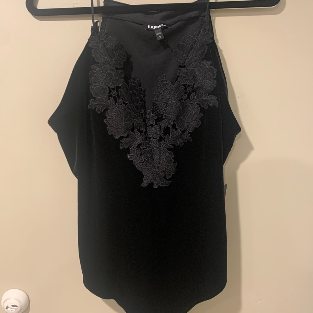 NWT Express Velvet Lace Bodysuit, Size L